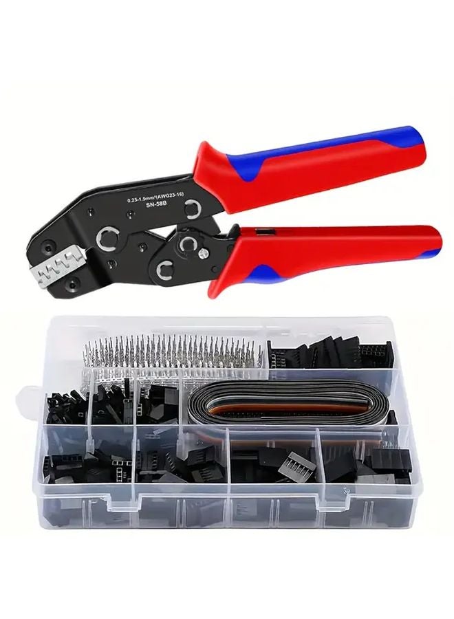 SN 58B Dupont Crimping Tool Set 1550pcs 2.54mm Male Female Terminals Spring Steel - Image 3