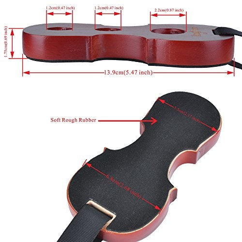 KingPoint Solid Wood Cello Endpin Rest Non-slip Stopper Anchor Protector in Cello Shape 3 Holes Holder - Image 2