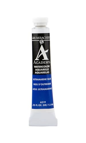 Grumbacher Academy Watercolor Paint, 7.5ml/0.25 Ounce, Ultramarine Blue (A219) - Image 1