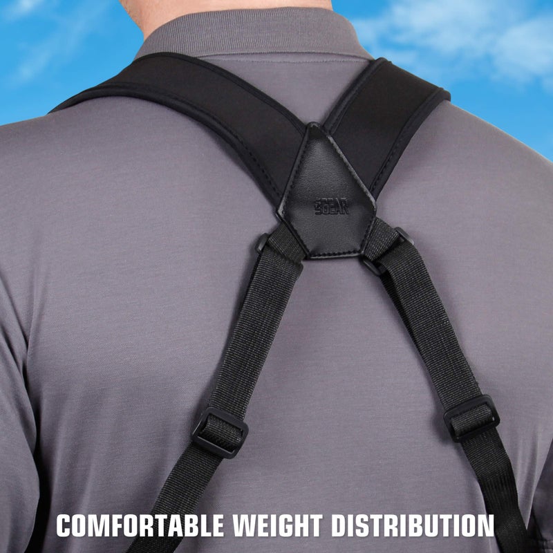 USA GEAR DSLR Camera Strap Chest Harness with Quick Release Buckles, Black Neoprene Pattern and Accessory Pockets - Compatible with Canon, Nikon, Sony and More Point and Shoot and Mirrorless Cameras - Image 4