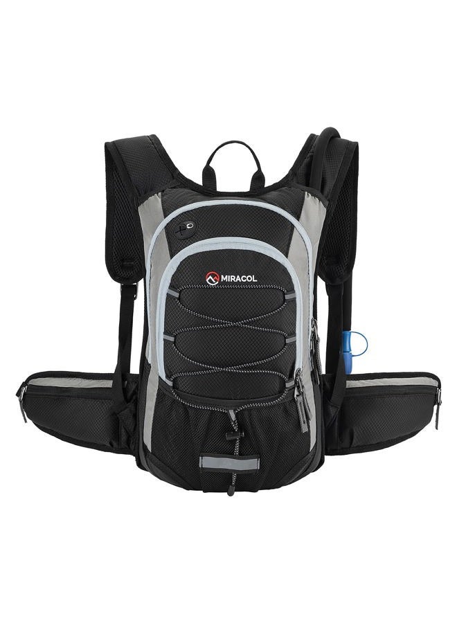 MIRACOL Hydration Pack Hiking Water Backpack - Insulated Water Bag with 2L Bladder Black - Image 1