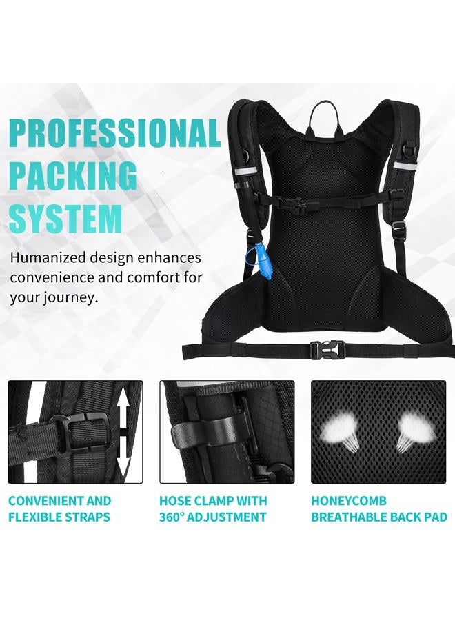 MIRACOL Hydration Pack Hiking Water Backpack - Insulated Water Bag with 2L Bladder Black - Image 4