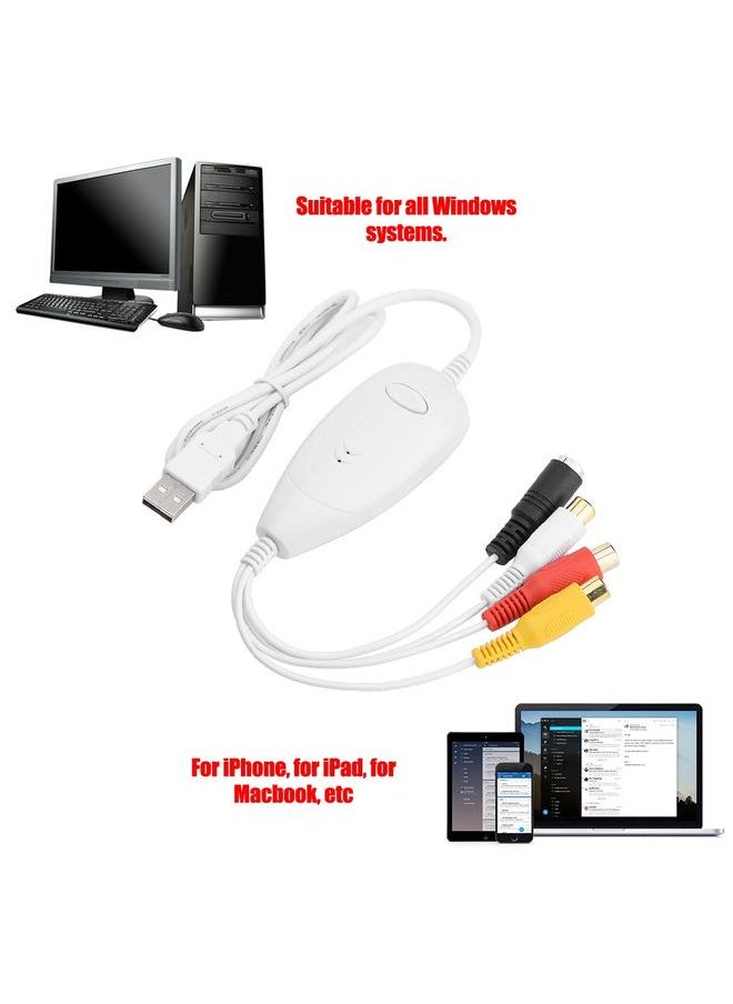1-channel USB Video Capture Adapter MPEG-1/MPEG-2/MPEG-4 Coding Video Capture Card for iOS