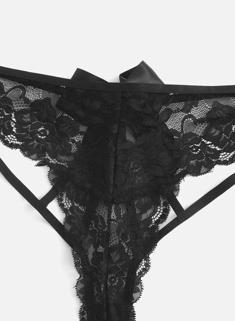 Plus Floral Lace Cut-out Back Panty  - Image 5