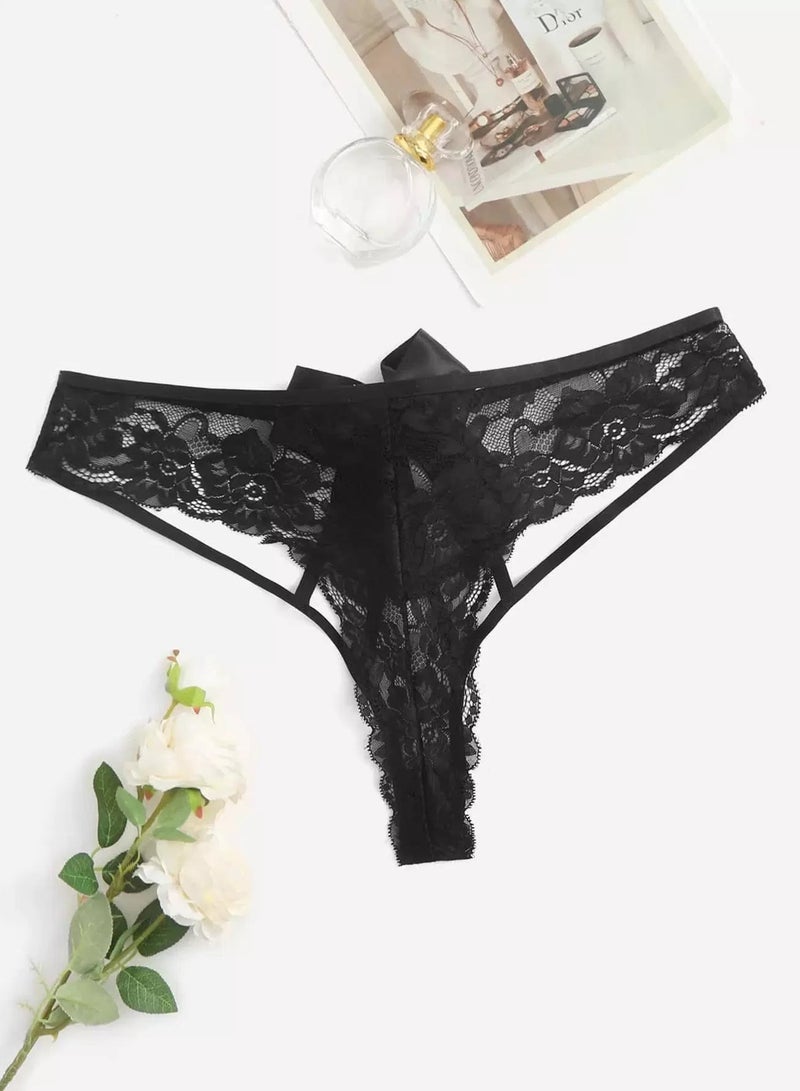 Plus Floral Lace Cut-out Back Panty  - Image 1