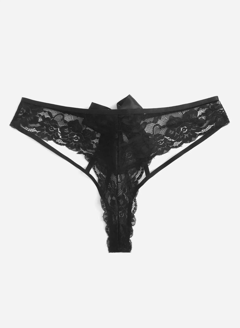 Plus Floral Lace Cut-out Back Panty  - Image 4