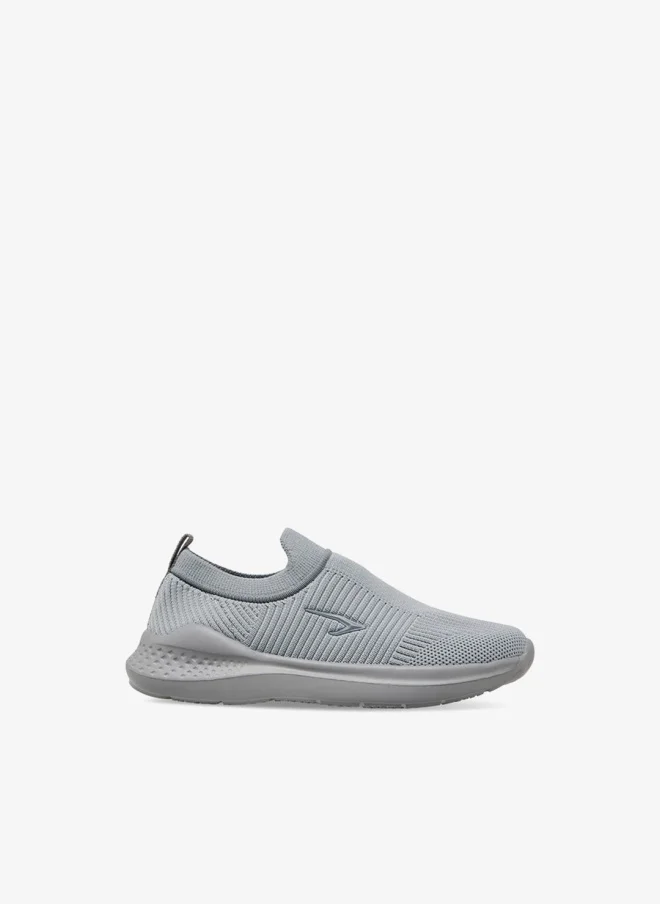Dash Textured Slip-On Sports Shoes with Pull Tab
