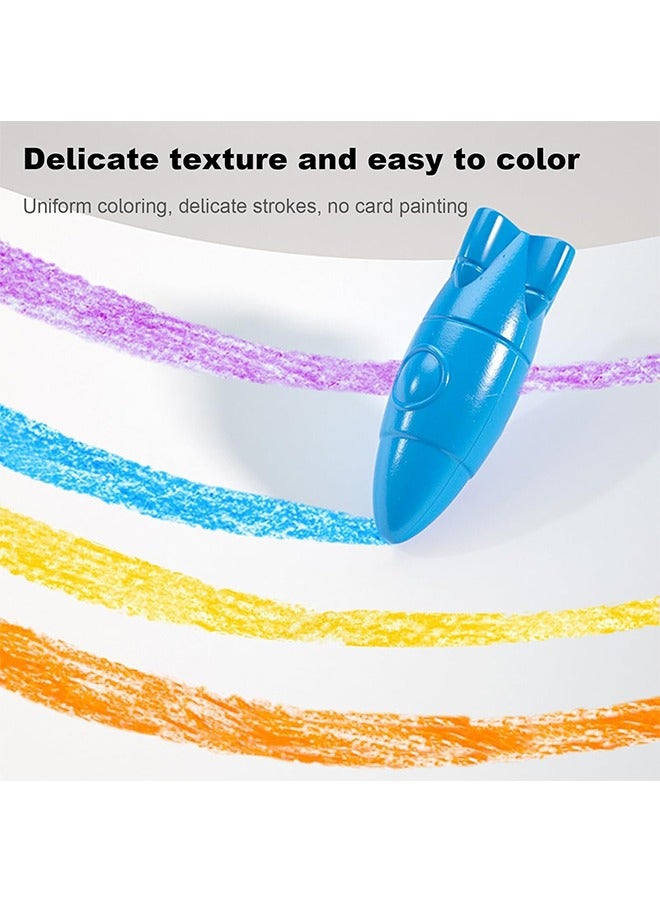 xingmai 24 Colors Rocket Crayons Set,Non-Toxic Washable Crayons, Easy-to-Hold,Smooth Writing Pencil Bright Colors Drawing Crayon,Art Supplies for Kids School Multicolor - Image 4