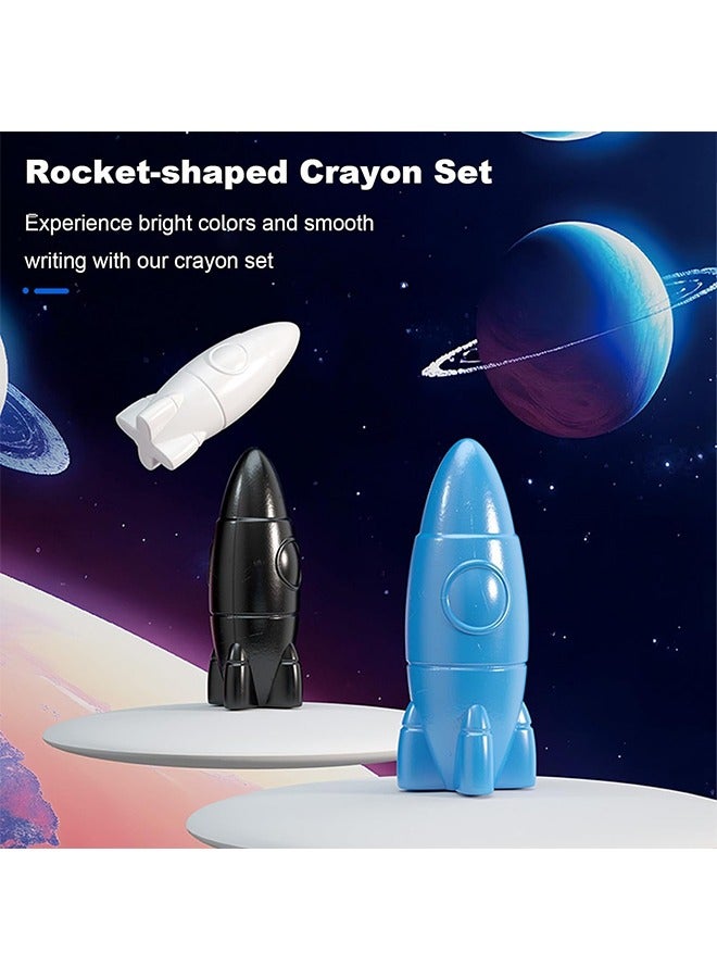 xingmai 24 Colors Rocket Crayons Set,Non-Toxic Washable Crayons, Easy-to-Hold,Smooth Writing Pencil Bright Colors Drawing Crayon,Art Supplies for Kids School Multicolor - Image 5