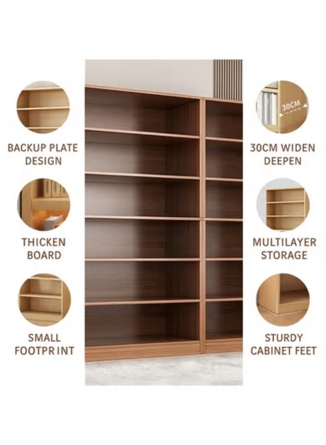 زي سي إم - هابي Modern Solid Wood Bookshelf Floor Rack Wall Mounted Corner Storage Bookcase and Display Cabinet for Living Room - Image 5