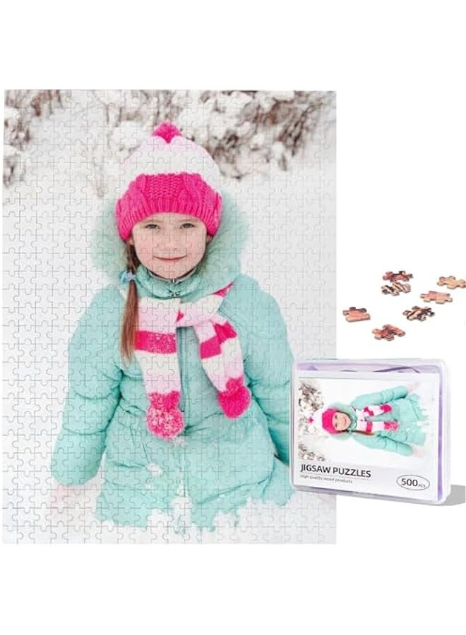 Puzzles from Photos Personalized Puzzle 300/500/1000 Pieces,ized Wooden Jigsaw Puzzle Gifts for Adult and Kids Family, Wedding,Friend 500PCS/Vertical(15x20.4) - Image 1