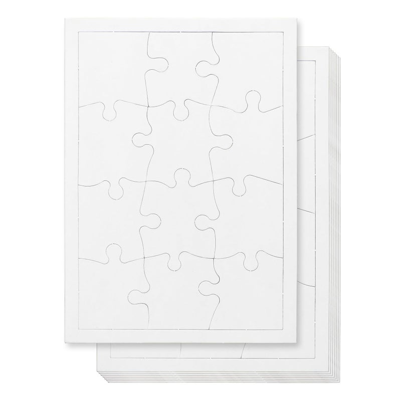 100 Blank Jigsaw Puzzles 55 x 8 Inch 12 Pieces Each Hygloss DYI Party invites Perfect for Decorating Kids Activities Arts Crafts or Party Favors Puzzle Pieces to Draw On for Crafts