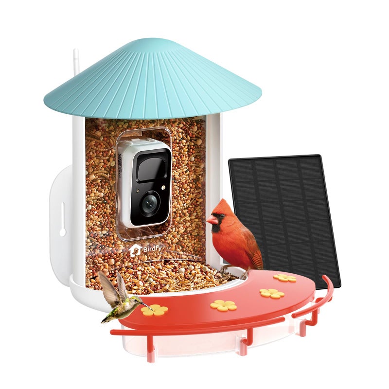 NETVUE Birdfy Hummee Smart Hummingbird Feeder with Camera Auto Capture Bird Videos Birdwatching UpClose 2 in 1 Feeders Attract More Hummingbirds Ideal Present for Bird Lover