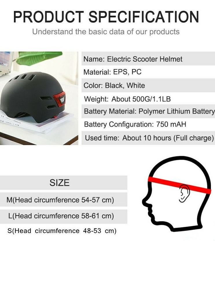 Outdoor Sports - Helmet with front and back Chargeable Led Lamp Lights MTB Bike  Skates and Scooter  Helmet for Unisex - Image 1