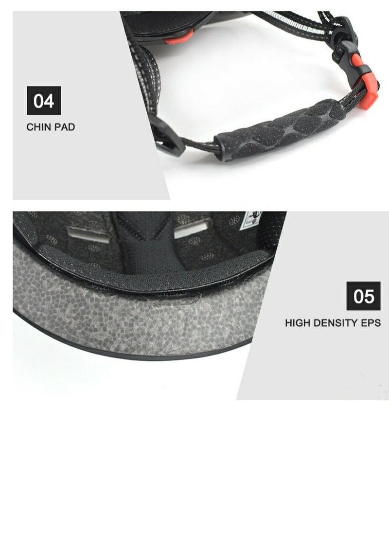Outdoor Sports - Helmet with front and back Chargeable Led Lamp Lights MTB Bike  Skates and Scooter  Helmet for Unisex - Image 1