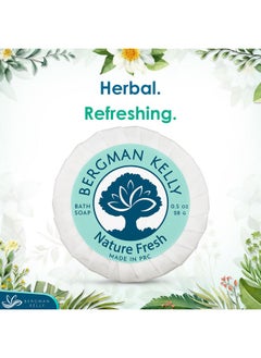 BERGMAN KELLY Hotel Soap Bars (Nature Fresh 0.5 Oz 100 Pk) Travel Size Luxury Bulk Amenities Bar Soap Mini Individually Wrapped Round Soap Small Toiletries For Airbnb Motel Guest Bathroom  - Image 3