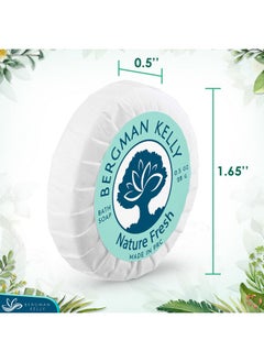 BERGMAN KELLY Hotel Soap Bars (Nature Fresh 0.5 Oz 100 Pk) Travel Size Luxury Bulk Amenities Bar Soap Mini Individually Wrapped Round Soap Small Toiletries For Airbnb Motel Guest Bathroom  - Image 4