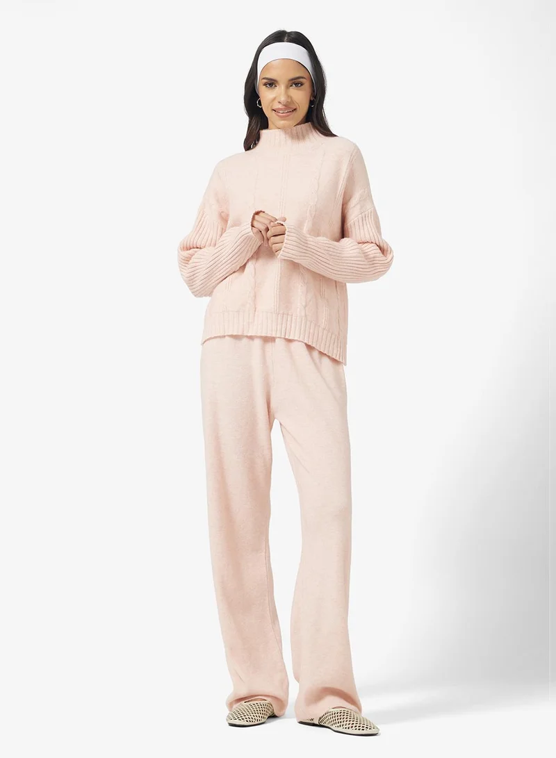 Ginger Basics Cable Knit Sweater & Pant Coord Set