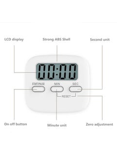 RIMDIXA RIMDIXA Digital Kitchen Timer with Alarm Stop Watch Timer for Kitchen Kitchen Timer with Magnetic Stand Timer Clock for Study White  - Image 3