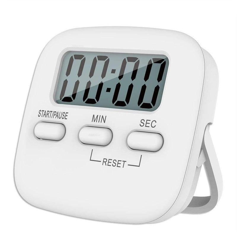 RIMDIXA RIMDIXA Digital Kitchen Timer with Alarm Stop Watch Timer for Kitchen Kitchen Timer with Magnetic Stand Timer Clock for Study White  - Image 1