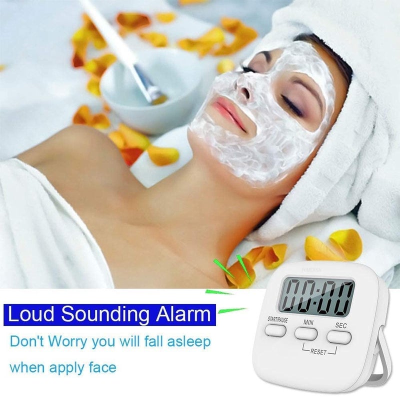 RIMDIXA RIMDIXA Digital Kitchen Timer with Alarm Stop Watch Timer for Kitchen Kitchen Timer with Magnetic Stand Timer Clock for Study White  - Image 5