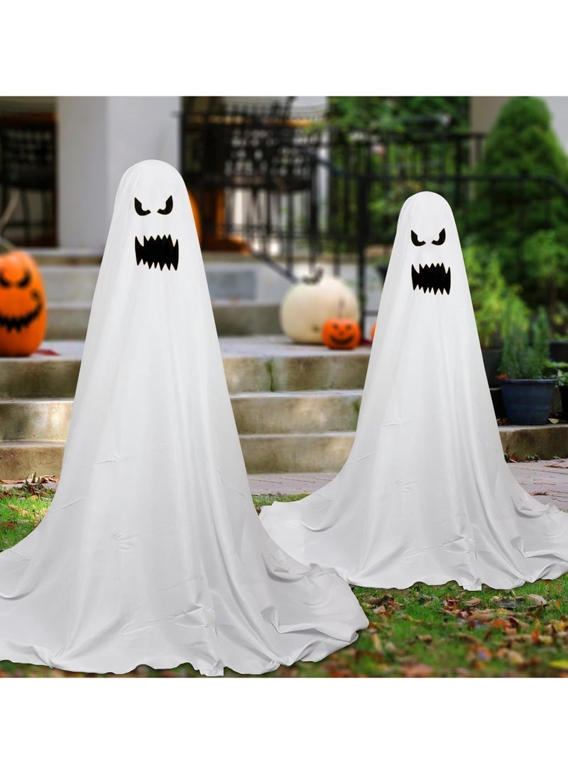 جورونب ديكورات خارجية لعيد الهالوين، شبح مخيف، ديكورات مخيفة مضاءة واقفة، ديكور شبح مع خيوط ضوئية تعمل بالبطارية لحفلة الهالوين، شرفة - Image 5