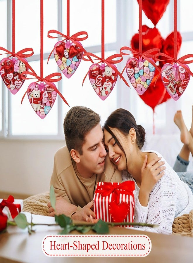 Novabright 24 Pcs Plastic Fillable Heart Ornament Valentine's Day Hanging Ball Heart Valentines Gift with Roll Red Ribbon Christmas Wedding DIY Craft Valentine Party Favor(Rose Pink,60mm) - Image 5