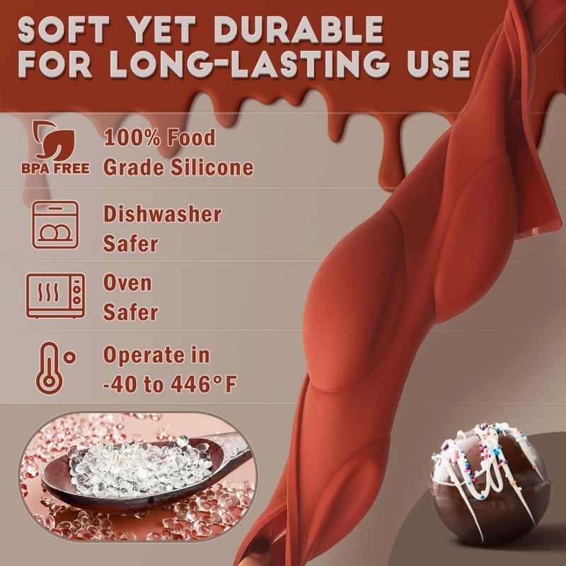Hknmtt Hemisphere Silicone Molds 3 Inch For Hot Cocoa Chocolate Bombs Valentines Semi Ball Making Kit Cake Decor Mould  Food Grade Non-Stick Kitchen Baking Supplies Oven Safe - Image 3