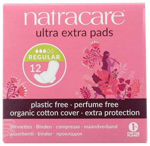Natracare Ultra Extra Pads with Wings, Regular, Individually Wrapped, Made with Certified Organic Cotton, Ecologically Certified Cellulose Pulp and Plant Starch (1 Pack, 12 Pads Total) - Image 3