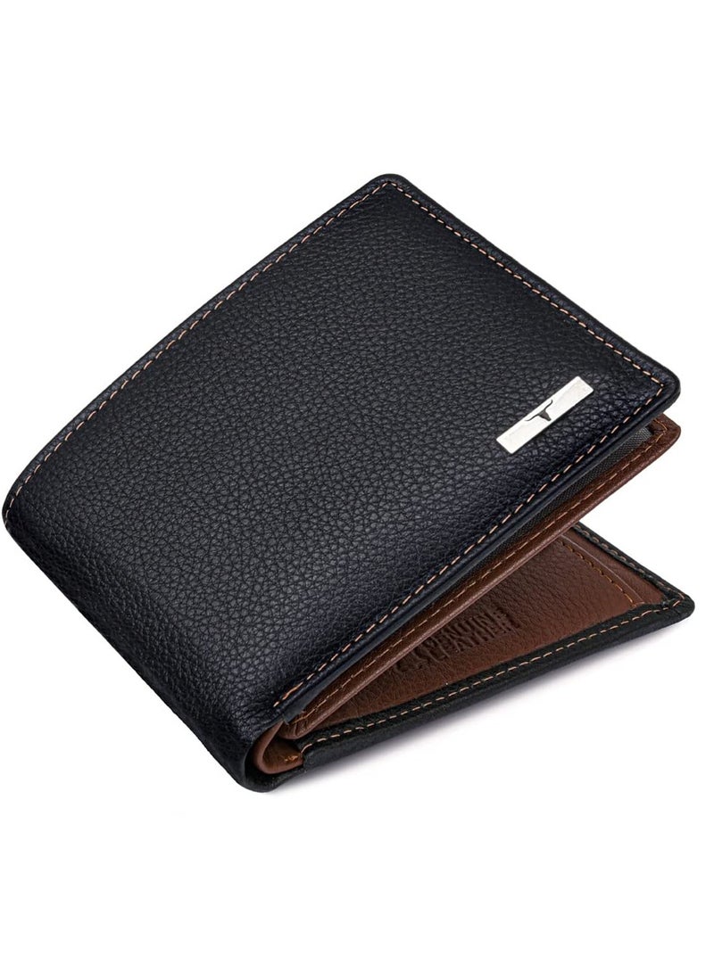 Urban Kyle Black Redwood Leather Wallet For Men, 6 Card Slot - Image 1