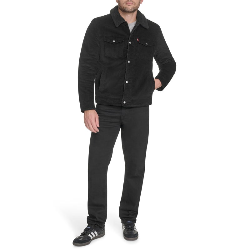 Levi's Men's Cotton Trucker, Black Corduroy, Large - Image 5