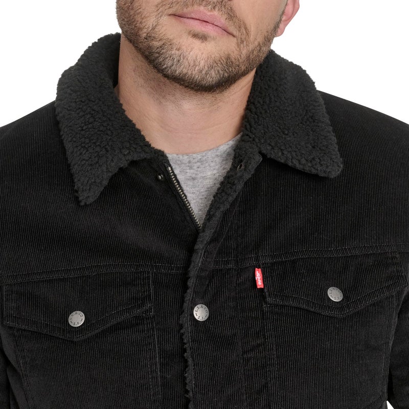 Levi's Men's Cotton Trucker, Black Corduroy, Large - Image 2