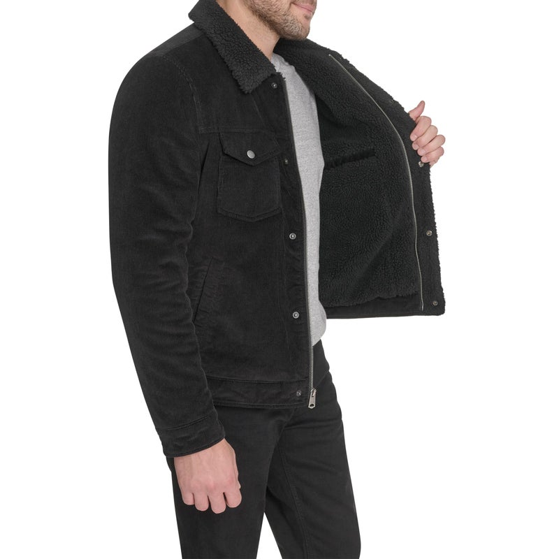 Levi's Men's Cotton Trucker, Black Corduroy, Large - Image 4