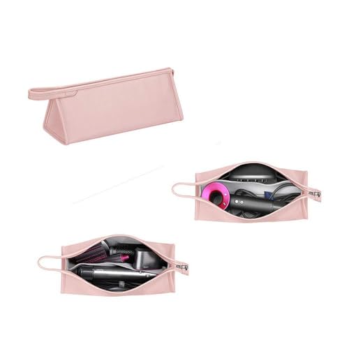 Buwico PU Leather Travel Case Portable Storage Bag for Dyson Airwrap Styler/Dyson Supersonic Hair Dryer, Waterproof Anti-scratch Dustproof Shockproof Protection Organizer Travel Gift Case (Pink) - Image 1