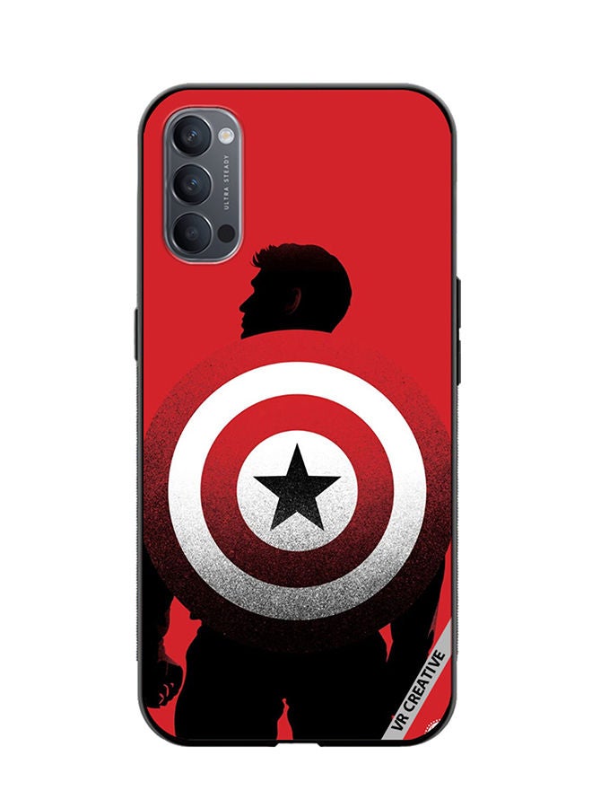 VR CREATIVE Protective Case Cover For Oppo Reno4 Pro 5G Captain America Design Multicolour - Image 1