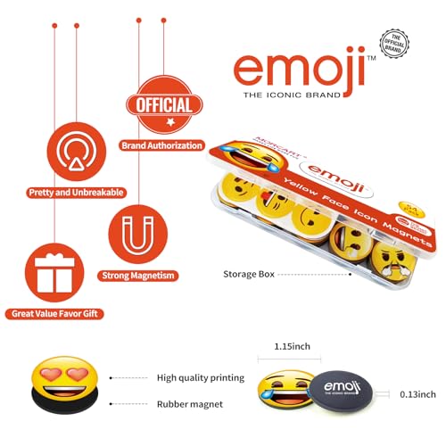 MORCART 54Pcs Emoji Refrigerator Magnets Fridge Magnets for Locker Whiteboard Decorative Magnets - Cute Funny Magnets for School Home Kitchen Office Gift for Teacher Family and Friend - Image 5