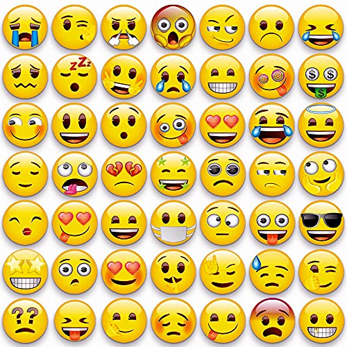 MORCART 54Pcs Emoji Refrigerator Magnets Fridge Magnets for Locker Whiteboard Decorative Magnets - Cute Funny Magnets for School Home Kitchen Office Gift for Teacher Family and Friend - Image 1