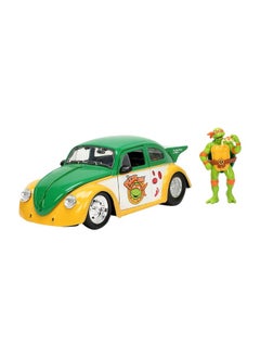 Teenage Mutant Ninja Turtles Jada Metal Die-Cast Vw Drag Beetle Car With Michelangelo Figure (1:24)  - Image 2