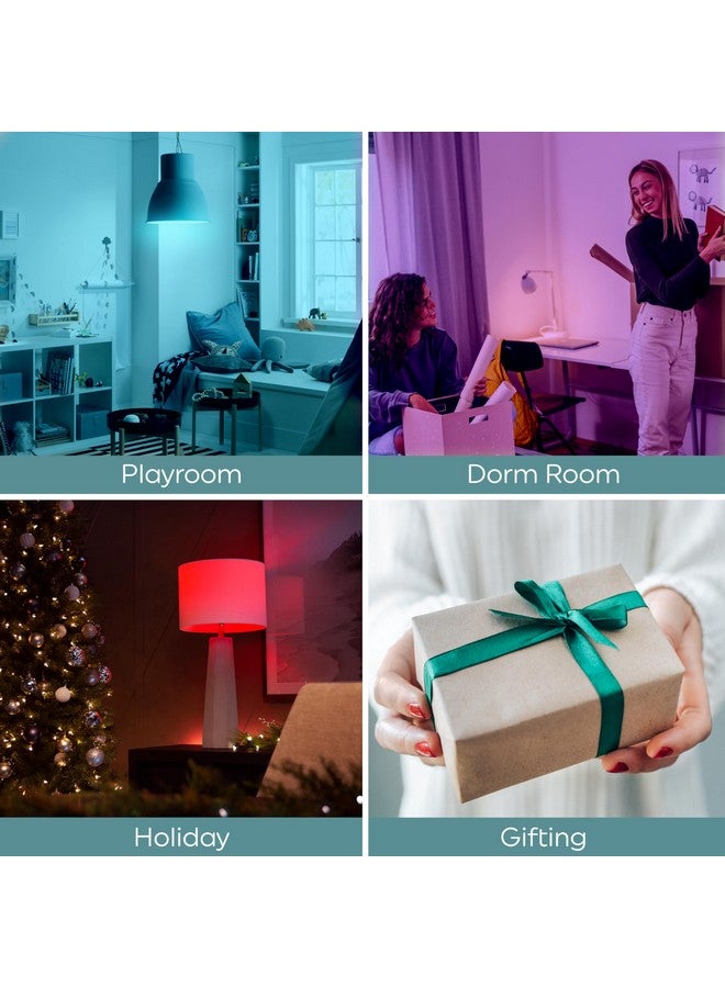 جي إي مصابيح LED متغيرة الألوان من GE LED+ مع جهاز تحكم عن بعد، لا تتطلب تطبيقًا أو اتصالاً لاسلكيًا، مصابيح A19، متوافقة مع معايير كاليفورنيا (عبوة من قطعتين) - Image 4
