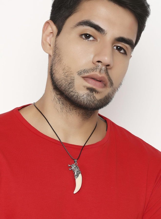 fabula Jewellery Combo of 2 Black & White Pendant Necklace - Animal Design For Men & Boys (MPFQ8-NSSK100_Z1)- For Men & Boys Stylish Latest - Image 3