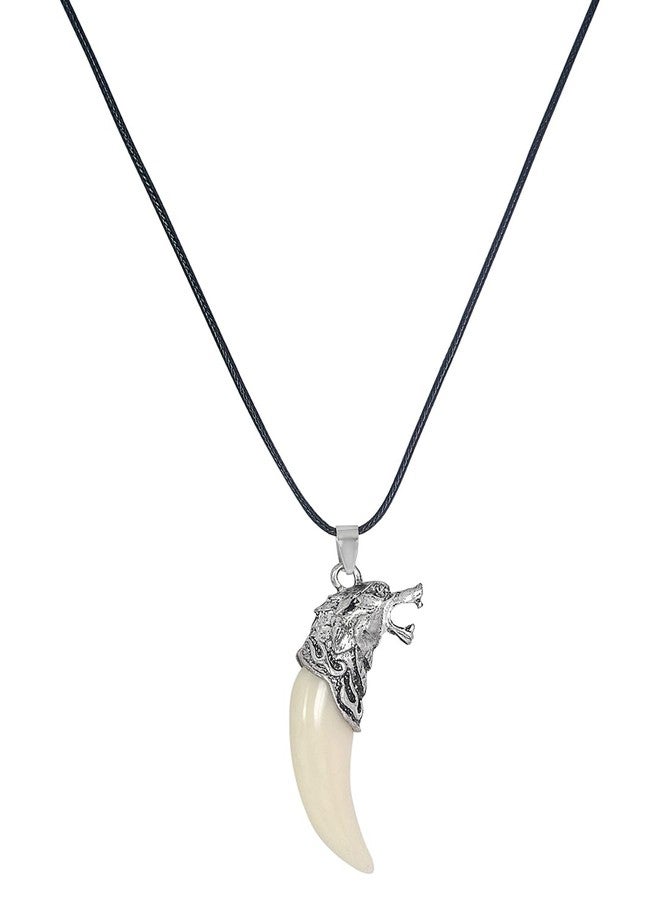 fabula Jewellery Combo of 2 Black & White Pendant Necklace - Animal Design For Men & Boys (MPFQ8-NSSK100_Z1)- For Men & Boys Stylish Latest - Image 5