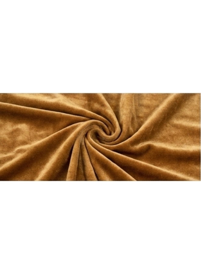 شرشف صلاة مخملي فاخر واسع (موديل فراشة) مع طرحة متصلة - لون بني ذهبي (كموني) - Image 2