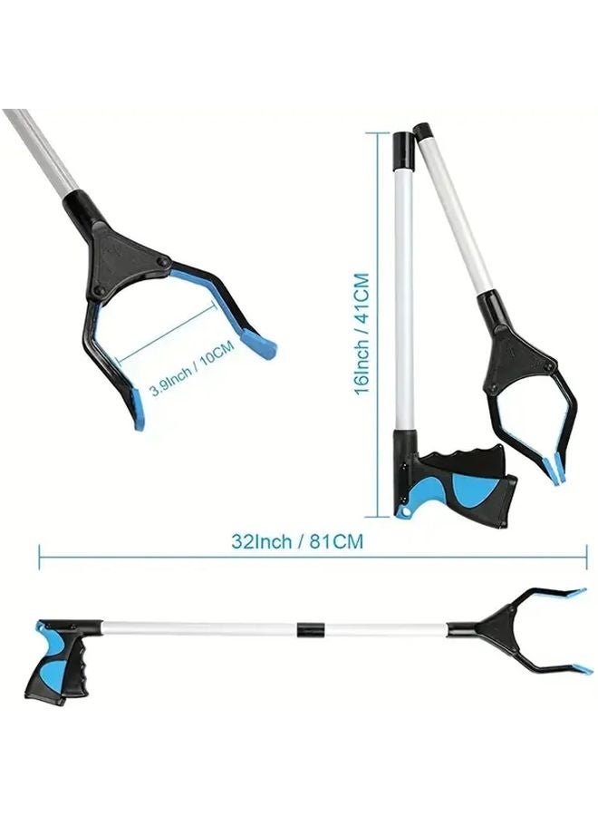 نيوشارك 32 بوصة أداة قابلة للطي للمساعدة في الوصول باللون الأزرق، ذراع قابل للتعديل لمساعدة كبار السن - Image 3