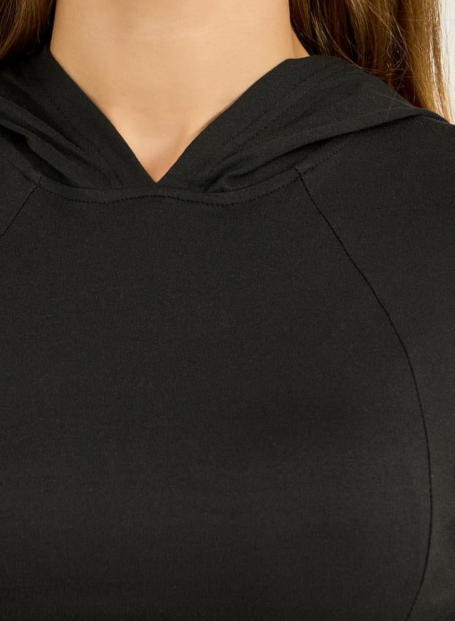 Styli Basic Hooded Thumbhole Detail Long Sleeves Top  - Image 3