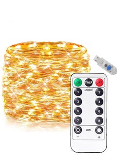 10mtr 100 LED Twinkle String Lights, USB Fairy Lights Plug in,  with Remote and Timer 8 Modes Waterproof Copper Wire Starry Lights for Indoor Outdoor DIY Party Bedroom Living Room Decorations