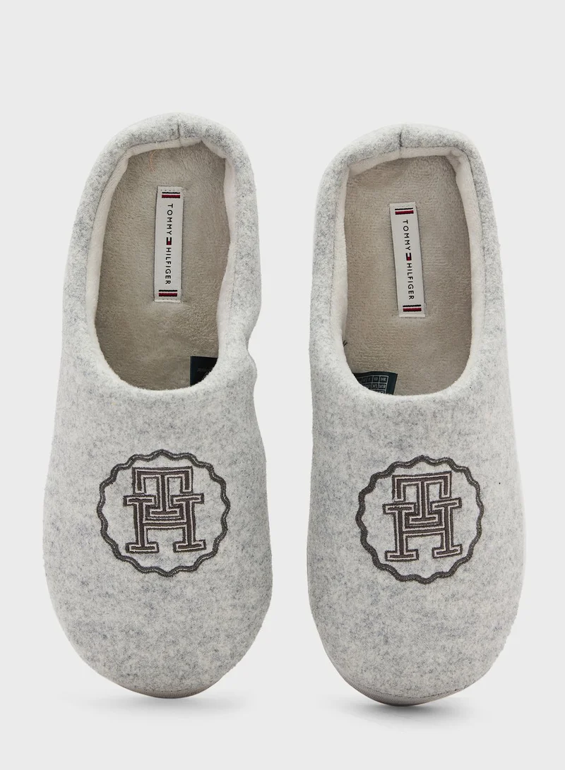 TOMMY HILFIGER Emblem Felt Bedroom Slippers