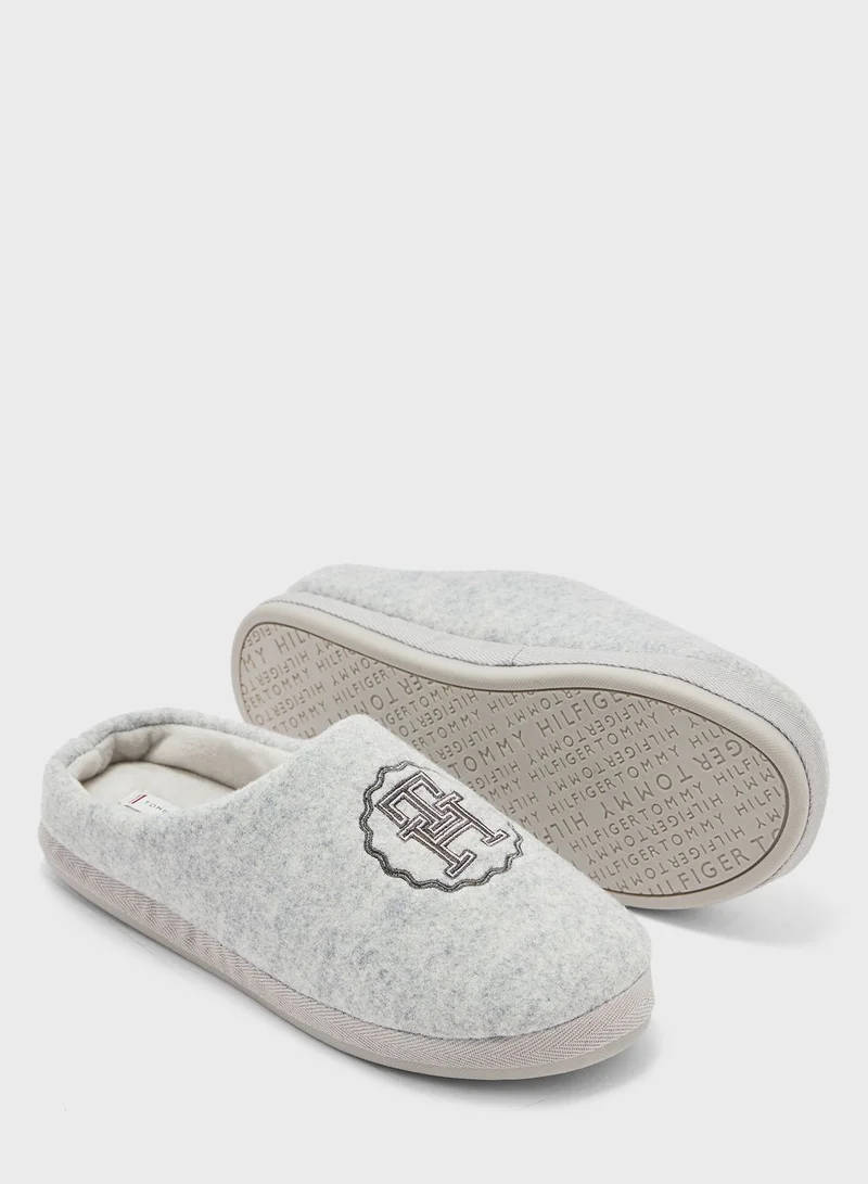 TOMMY HILFIGER Emblem Felt Bedroom Slippers