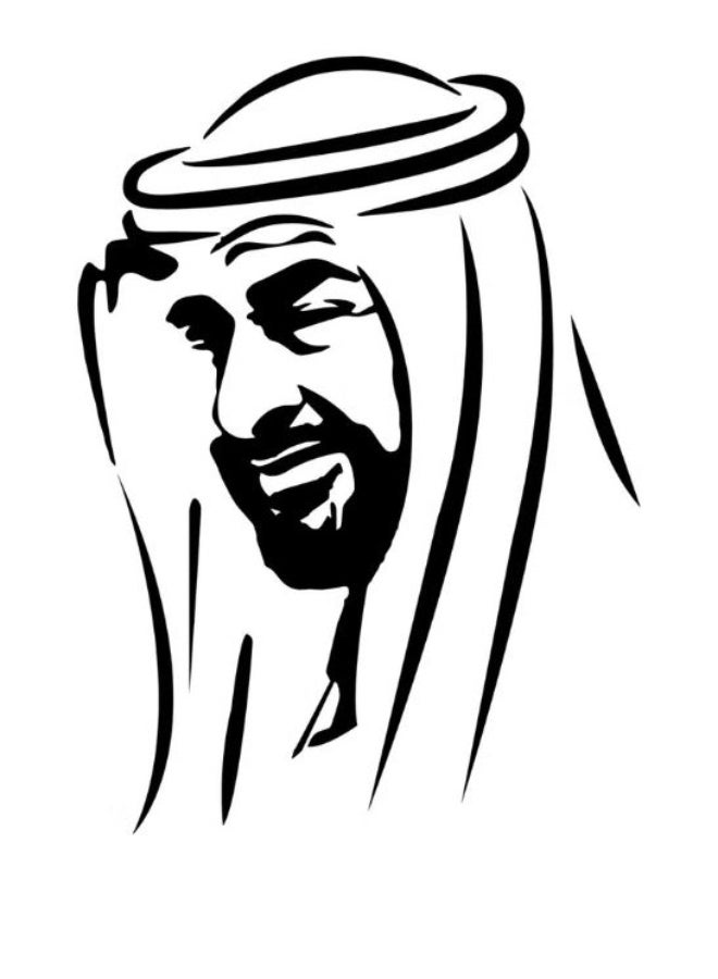 راين ملصق سيارة الشيخ محمد بن زايد، للشبك الأمامي، وصندوق السيارة الخلفي، وهيكل السيارة، مصنوع من الفينيل المقاوم للماء | المقاس: 30 × 20 سم، اللون: أسود - Image 1