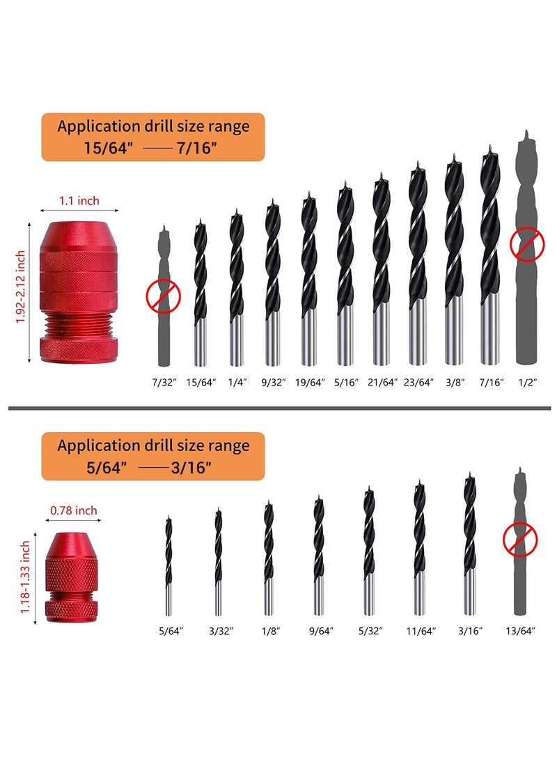 RUITOOL RUITOOL Drill Depth Stop for Drill Bits, Adjustable Drill Stop Applicable Drill Size Range 5/64"-3/16",15/64"-7/16", Aluminum Drill Bit Stop Collar Set for Woodworking Tools & Hand Tools, 2 Pcs  - Image 3