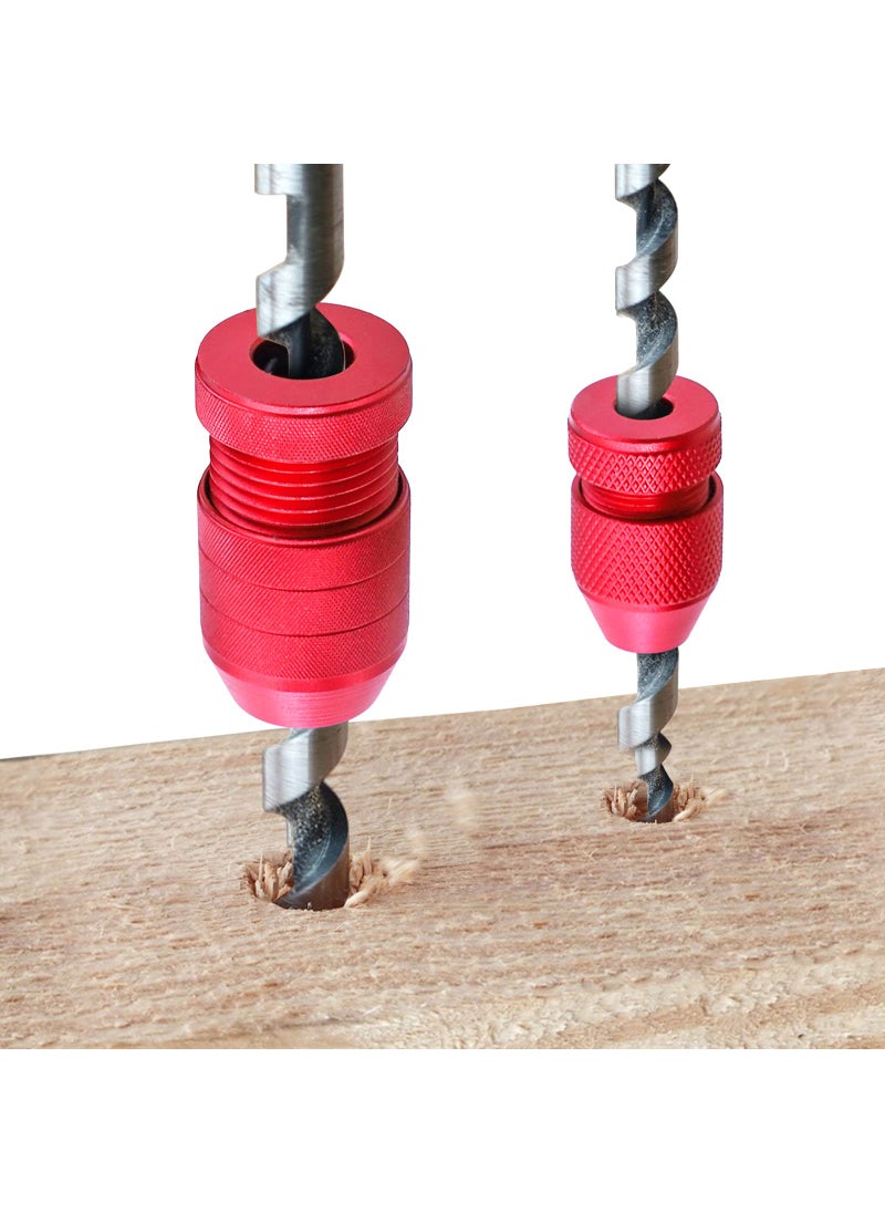 RUITOOL RUITOOL Drill Depth Stop for Drill Bits, Adjustable Drill Stop Applicable Drill Size Range 5/64"-3/16",15/64"-7/16", Aluminum Drill Bit Stop Collar Set for Woodworking Tools & Hand Tools, 2 Pcs  - Image 1